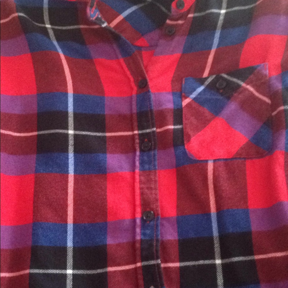 *Express Plaid Button Down Top - image 3